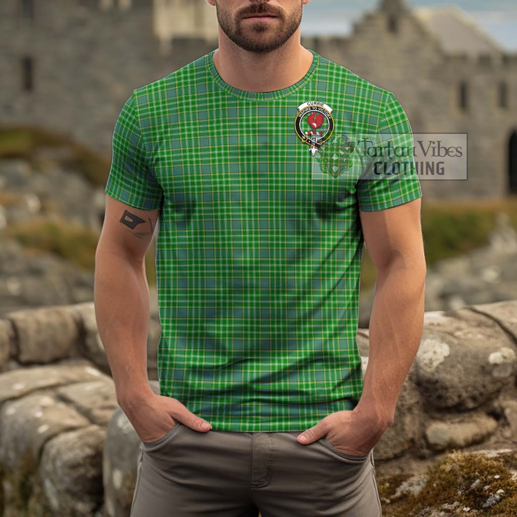Tartan Vibes Clothing Currie Tartan Cotton T-Shirt with Family Crest