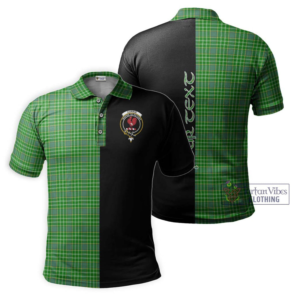 Currie Tartan Polo Shirt with Family Crest and Half Of Me Style Kid - Tartanvibesclothing Shop