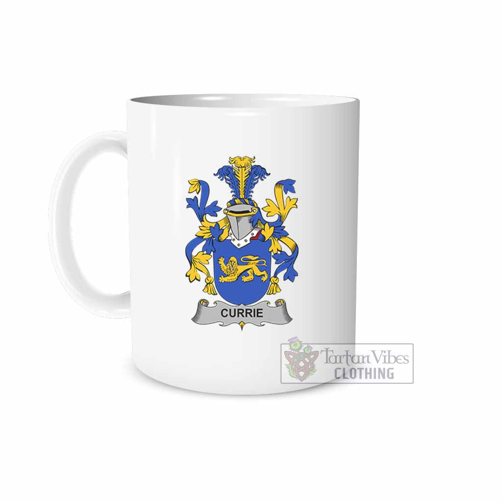 Currie Irish Clan Coat of Arms Ceramic Mug White - 2D-tartanvibesclothing