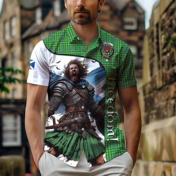 Currie Crest Tartan Short Sleeve Button Shirt Inspired by the Freedom of Scottish Warrior