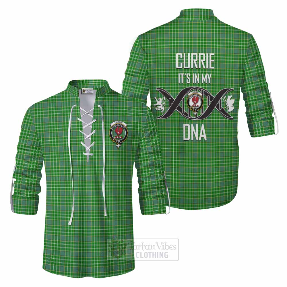 Tartan Vibes Clothing Currie Tartan Ghillie Kilt Shirt with Family Crest DNA In Me Style