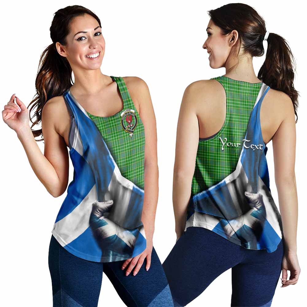 Tartan Vibes Clothing Currie Tartan Women's Racerback Tanks with Family Crest Scotland Patriotic Style