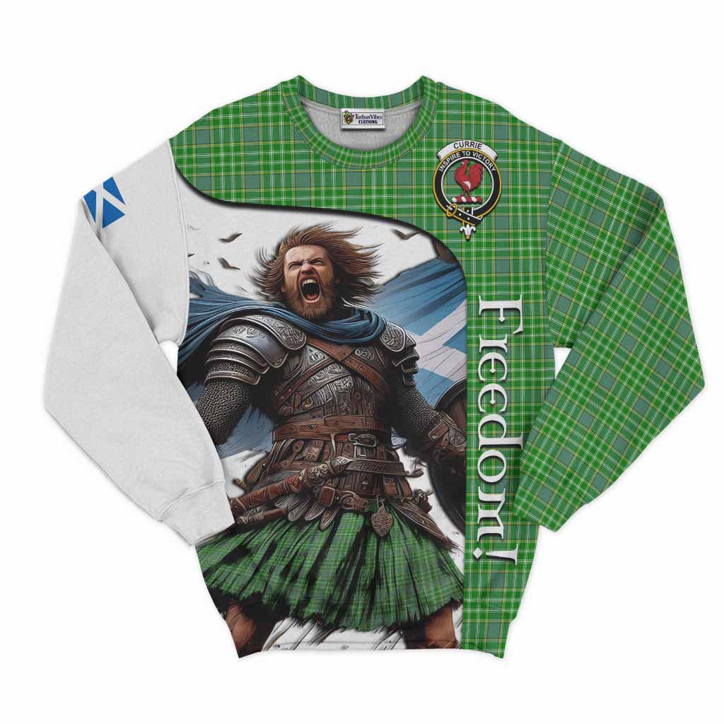 Tartan Vibes Clothing Currie Crest Tartan Sweatshirt Inspired by the Freedom of Scottish Warrior