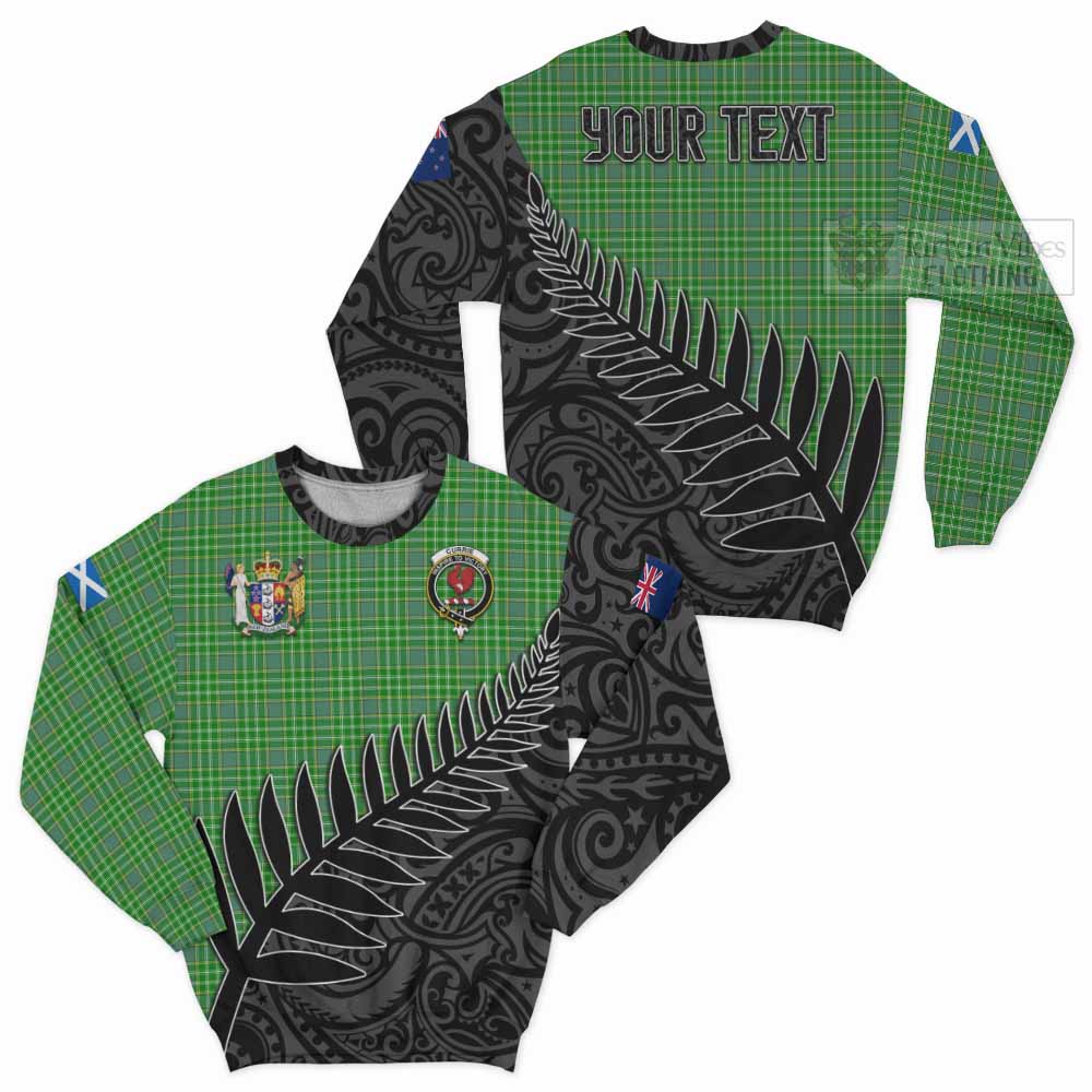 Tartan Vibes Clothing Currie Crest Tartan Sweatshirt with New Zealand Silver Fern Half Style