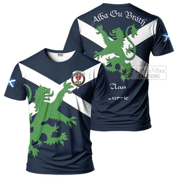 Currie Tartan Lion Rampant T-Shirt Proudly Display Your Heritage with Alba Gu Brath and Clan Name