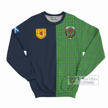 Currie Tartan Sweatshirt Alba with Scottish Lion Royal Arm Half Style