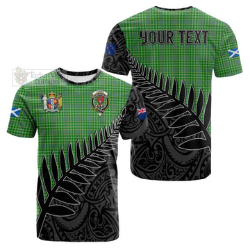 Currie Crest Tartan Cotton T-shirt with New Zealand Silver Fern Half Style