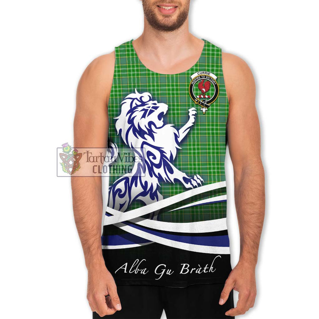 Currie Tartan Men's Tank Top with Alba Gu Brath Regal Lion Emblem Men - Tartanvibesclothing Shop