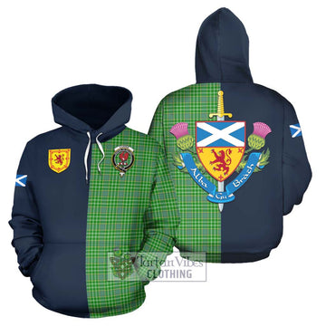 Currie Tartan Hoodie Alba with Scottish Lion Royal Arm Half Style