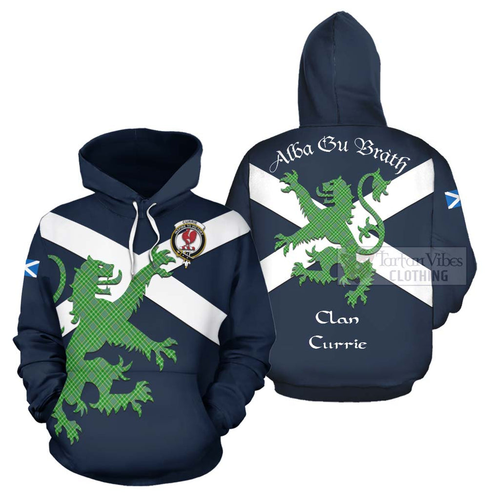 Tartan Vibes Clothing Currie Tartan Lion Rampant Hoodie – Proudly Display Your Heritage with Alba Gu Brath and Clan Name