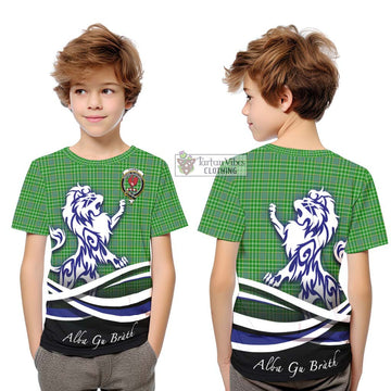 Currie Tartan Kid T-Shirt with Alba Gu Brath Regal Lion Emblem