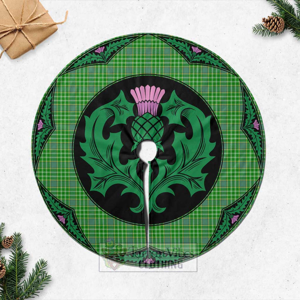 Tartan Vibes Clothing Currie Tartan Christmas Tree Skirt Scottish Thistle Style