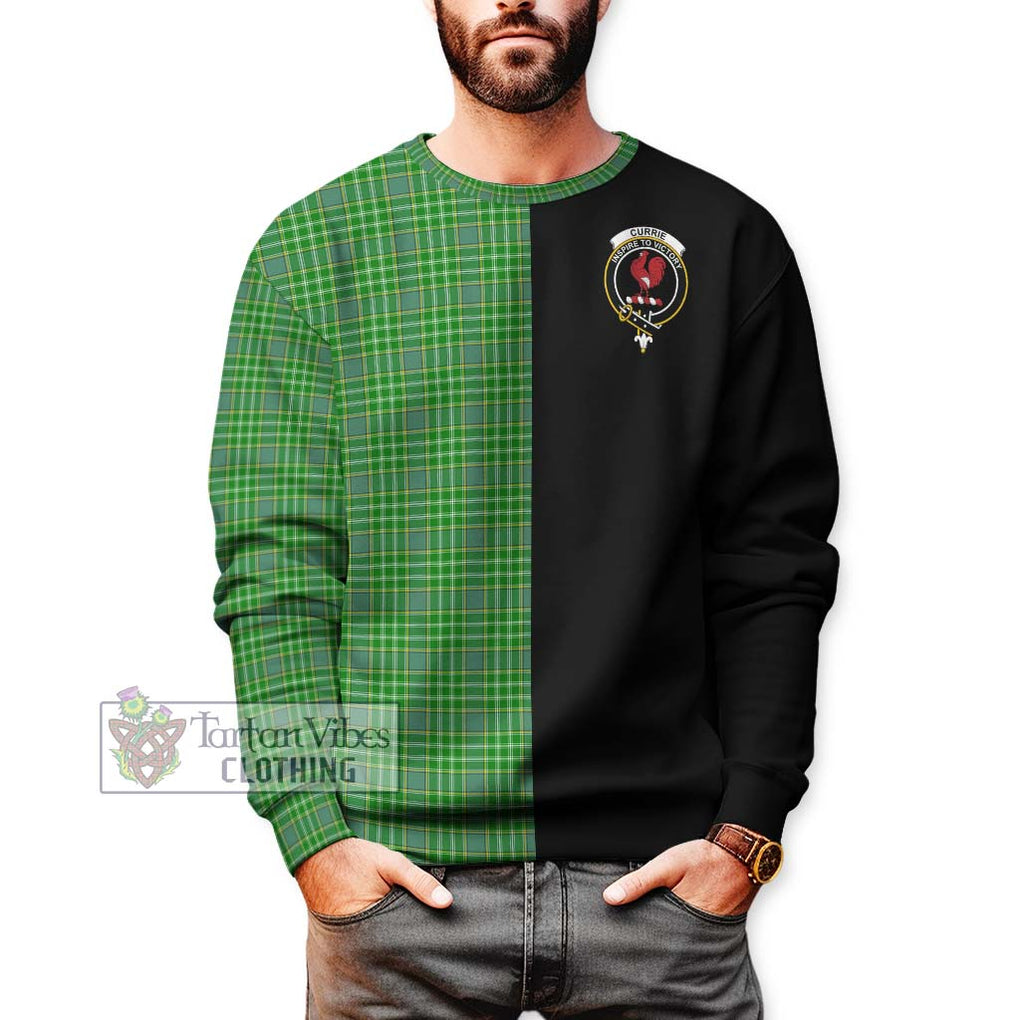 Currie Tartan Sweatshirt with Family Crest and Half Of Me Style Unisex - Tartanvibesclothing Shop