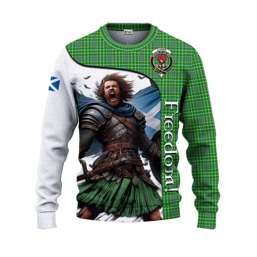 Tartan Vibes Clothing Currie Crest Tartan Knitted Sweater Inspired by the Freedom of Scottish Warrior