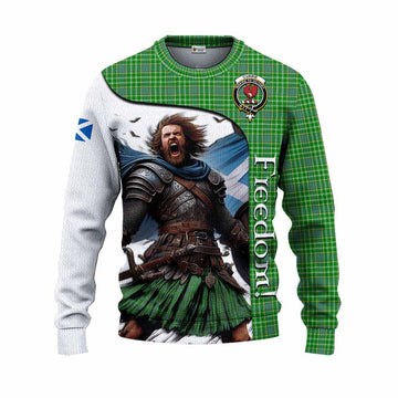 Currie Crest Tartan Knitted Sweater Inspired by the Freedom of Scottish Warrior