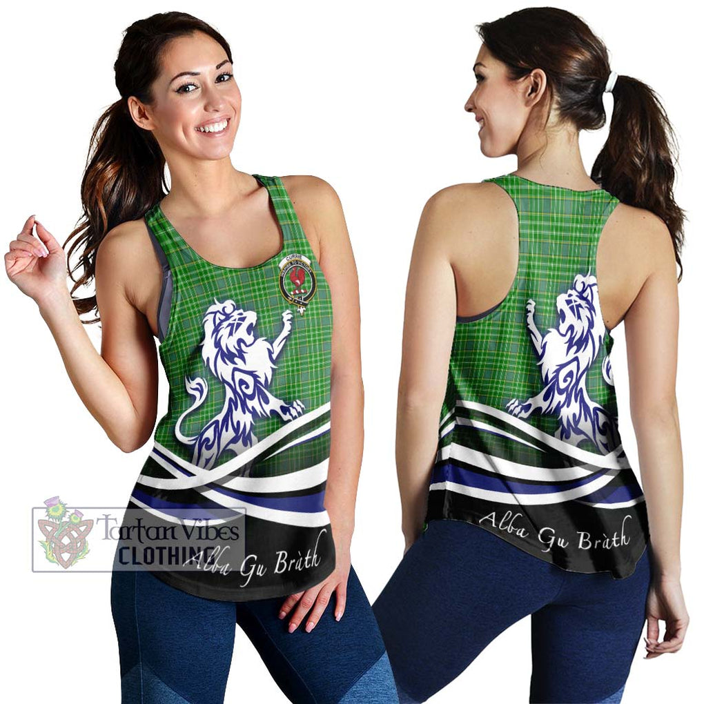 Currie Tartan Women's Racerback Tanks with Alba Gu Brath Regal Lion Emblem 4XL - Tartanvibesclothing Shop