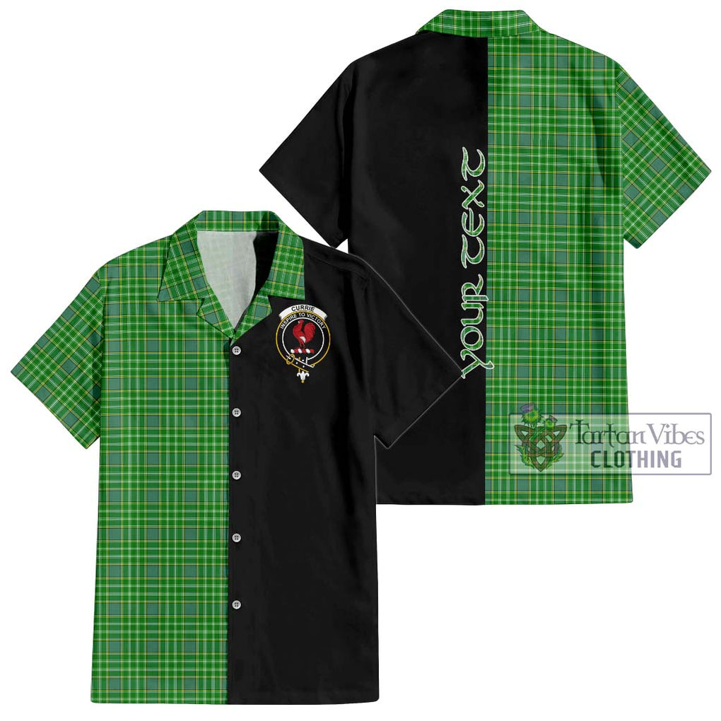 Currie Tartan Short Sleeve Button Shirt with Family Crest and Half Of Me Style Kid - Tartanvibesclothing Shop