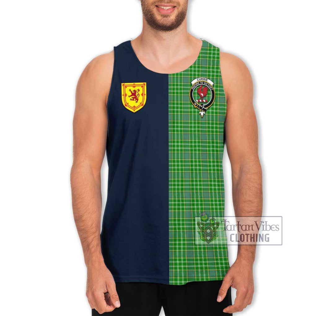 Tartan Vibes Clothing Currie Tartan Men's Tank Top with Scottish Lion Royal Arm Half Style