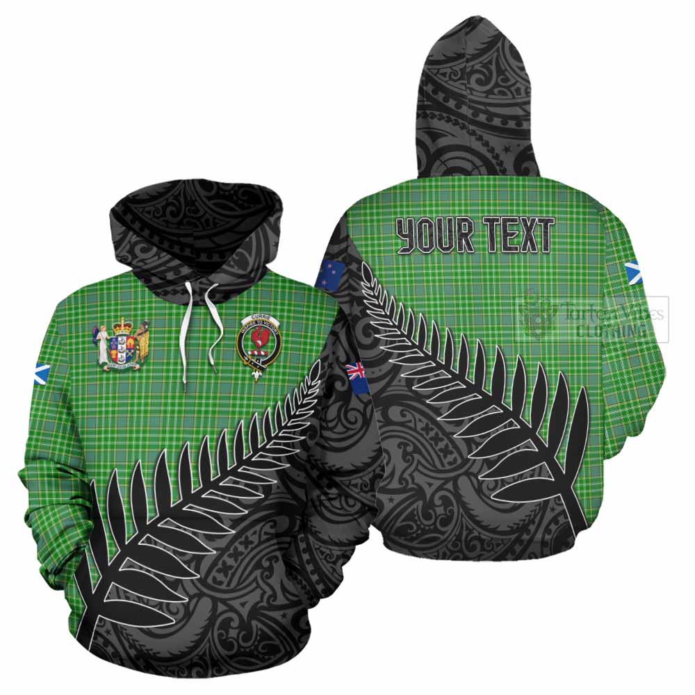 Tartan Vibes Clothing Currie Crest Tartan Hoodie with New Zealand Silver Fern Half Style