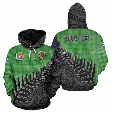 Currie Crest Tartan Hoodie with New Zealand Silver Fern Half Style