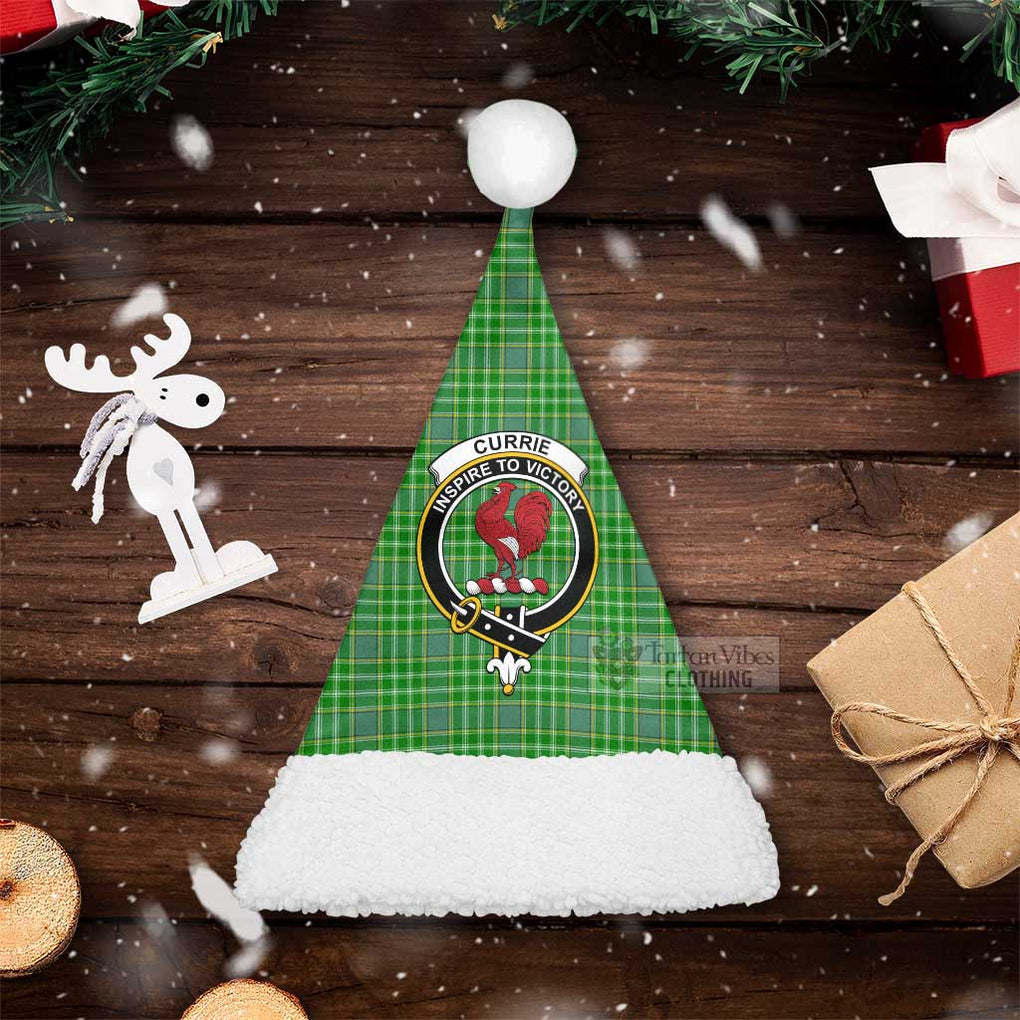 Tartan Vibes Clothing Currie Tartan Christmas Santa Hats with Family Crest