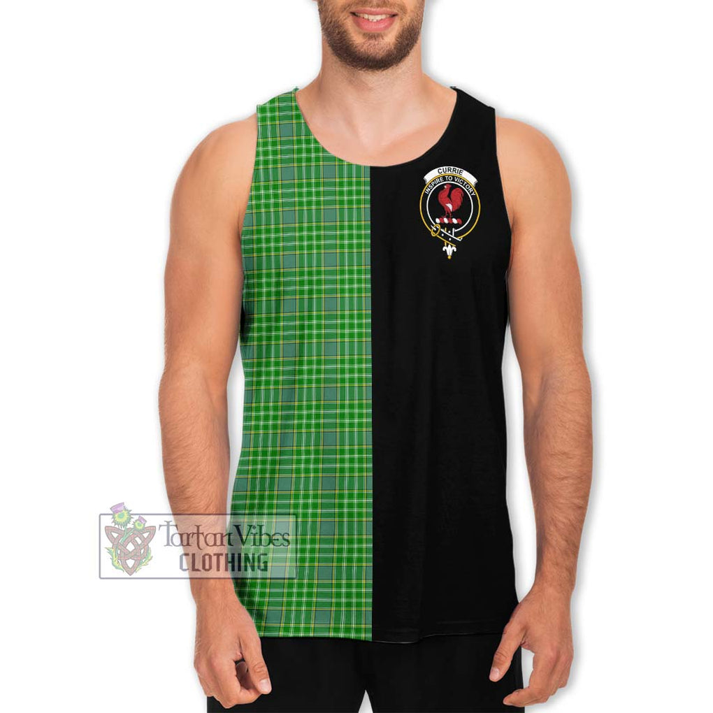 Currie Tartan Men's Tank Top with Family Crest and Half Of Me Style Men - Tartanvibesclothing Shop