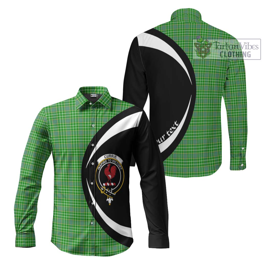 Tartan Vibes Clothing Currie Tartan Long Sleeve Button Up with Family Crest Circle Style