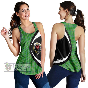 Currie Tartan Women's Racerback Tanks with Family Crest Circle Style