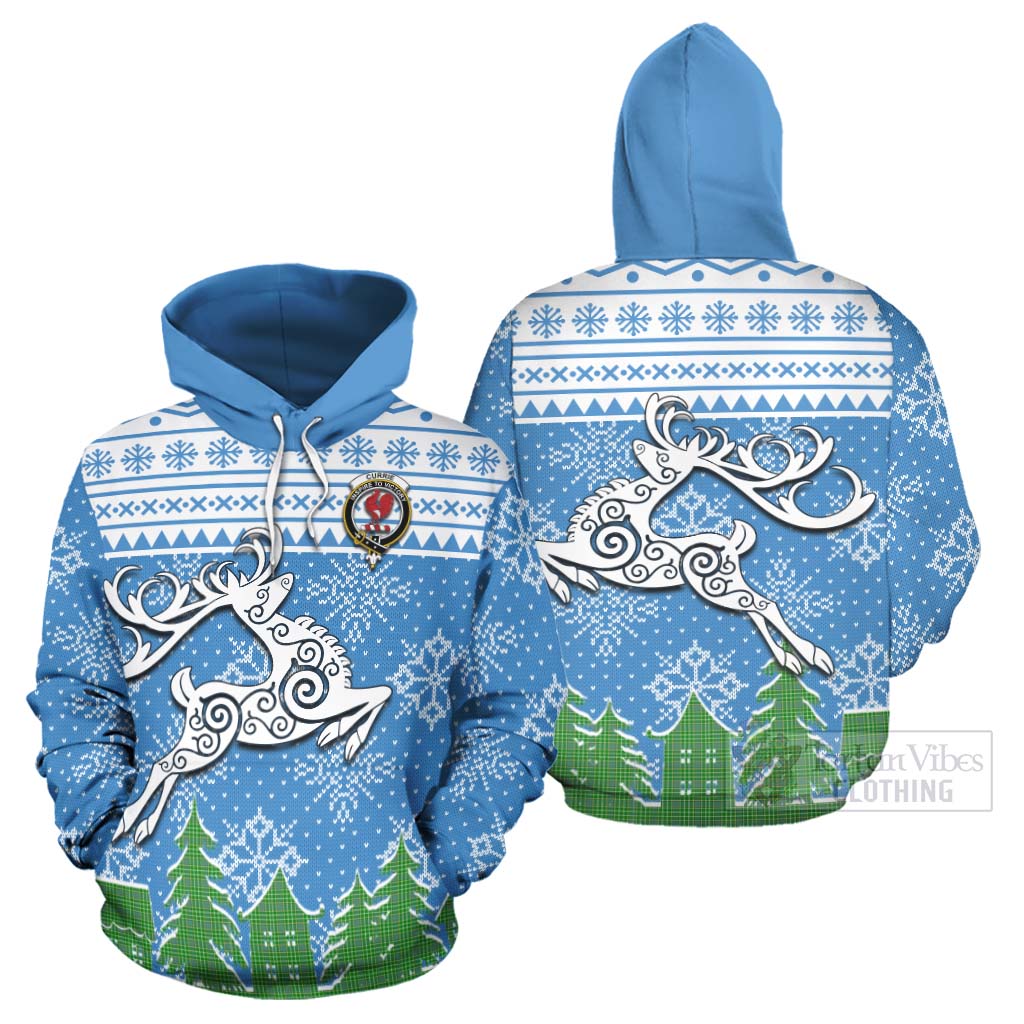 Tartan Vibes Clothing Currie Clan Christmas Hoodie Celtic Reindeer Style