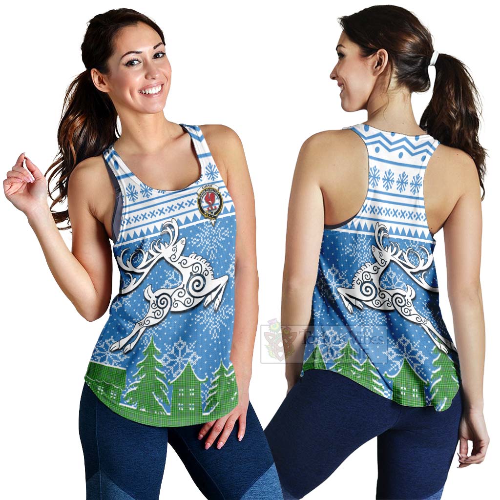 Tartan Vibes Clothing Currie Clan Christmas Women's Racerback Tanks Celtic Reindeer Style