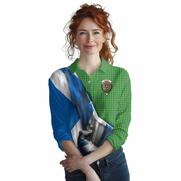 Currie Tartan Women's Casual Shirt with Family Crest Scotland Patriotic Style