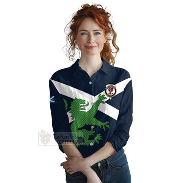 Currie Tartan Lion Rampant Women's Casual Shirt Proudly Display Your Heritage with Alba Gu Brath and Clan Name