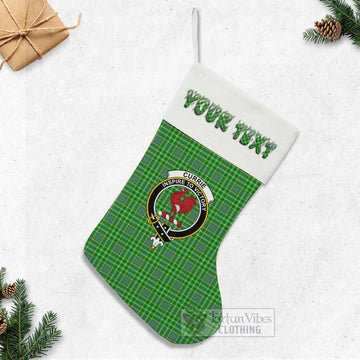 Currie Tartan Family Crest Christmas Stocking with Personalized Text