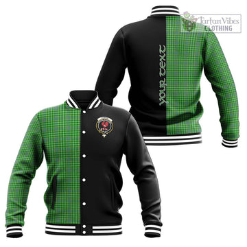 Currie Tartan Baseball Jacket with Family Crest and Half Of Me Style