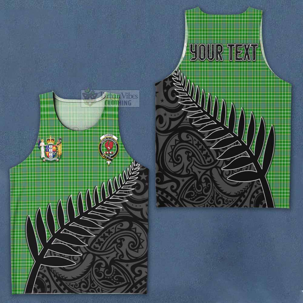 Tartan Vibes Clothing Currie Crest Tartan Men's Tank Top with New Zealand Silver Fern Half Style