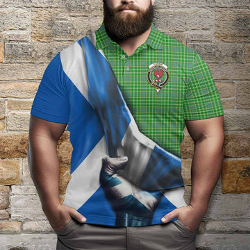 Currie Tartan Polo Shirt with Family Crest Scotland Patriotic Style