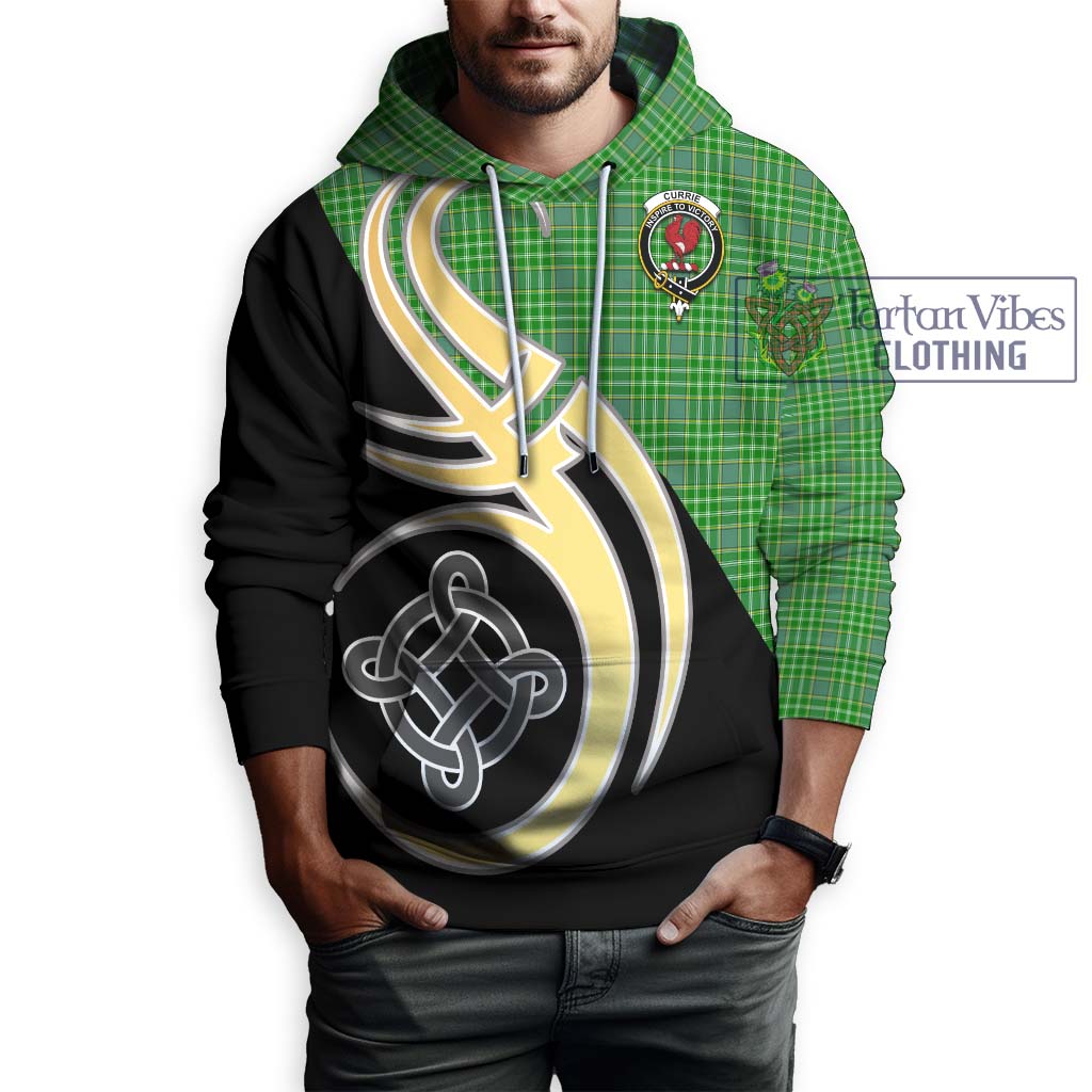 Currie Tartan Hoodie with Family Crest and Celtic Symbol Style Zip Hoodie - Tartan Vibes Clothing