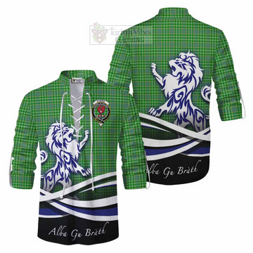 Currie Tartan Ghillie Kilt Shirt with Alba Gu Brath Regal Lion Emblem