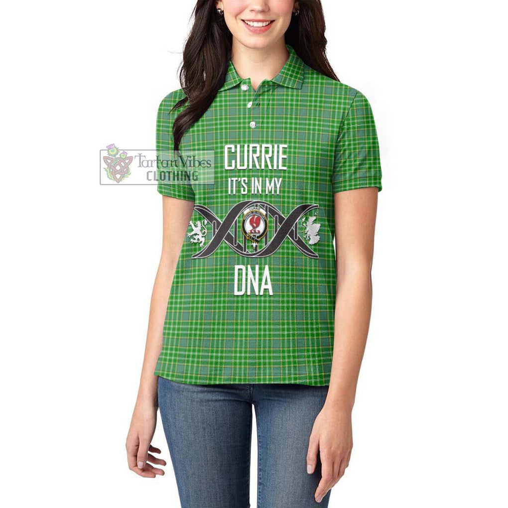 Currie Tartan Women's Polo Shirt with Family Crest DNA In Me Style Women - Tartanvibesclothing Shop