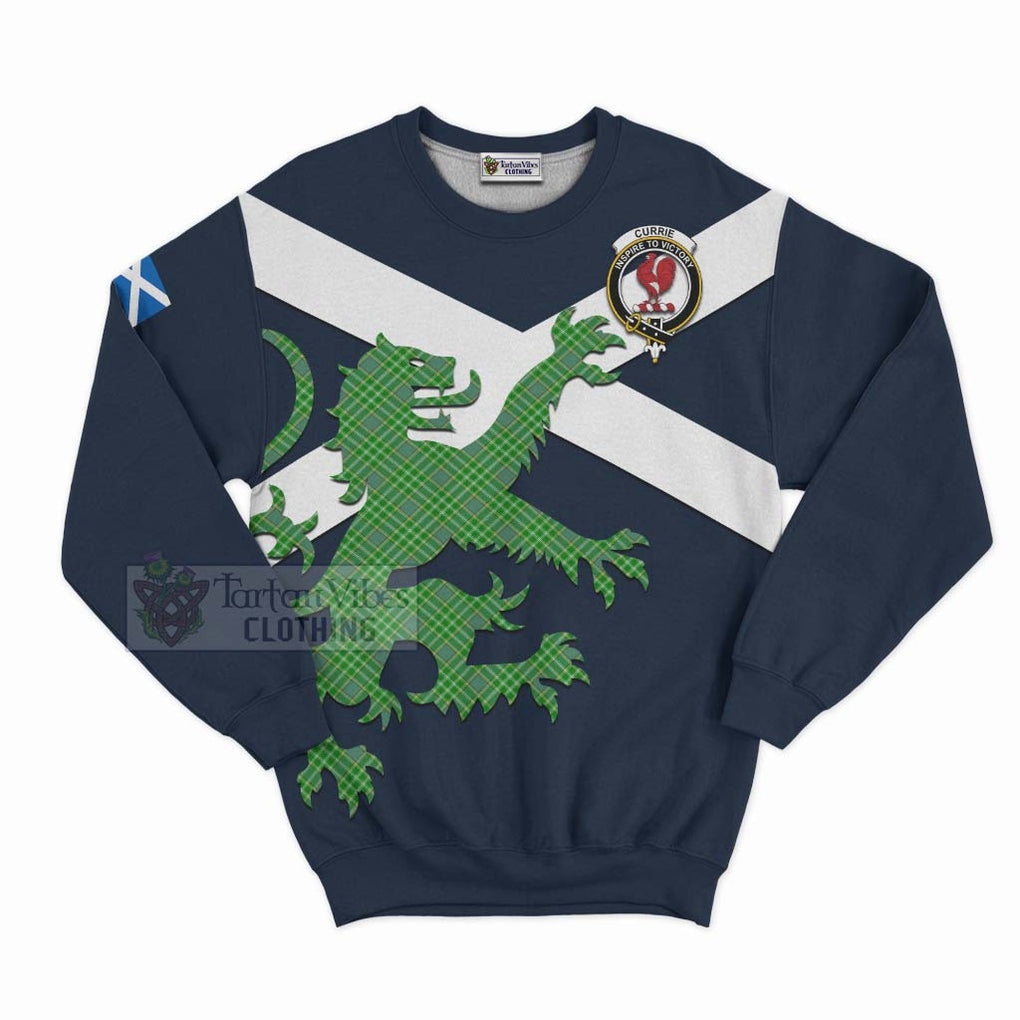 Tartan Vibes Clothing Currie Tartan Lion Rampant Sweatshirt – Proudly Display Your Heritage with Alba Gu Brath and Clan Name