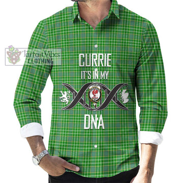 Currie Tartan Long Sleeve Button Shirt with Family Crest DNA In Me Style