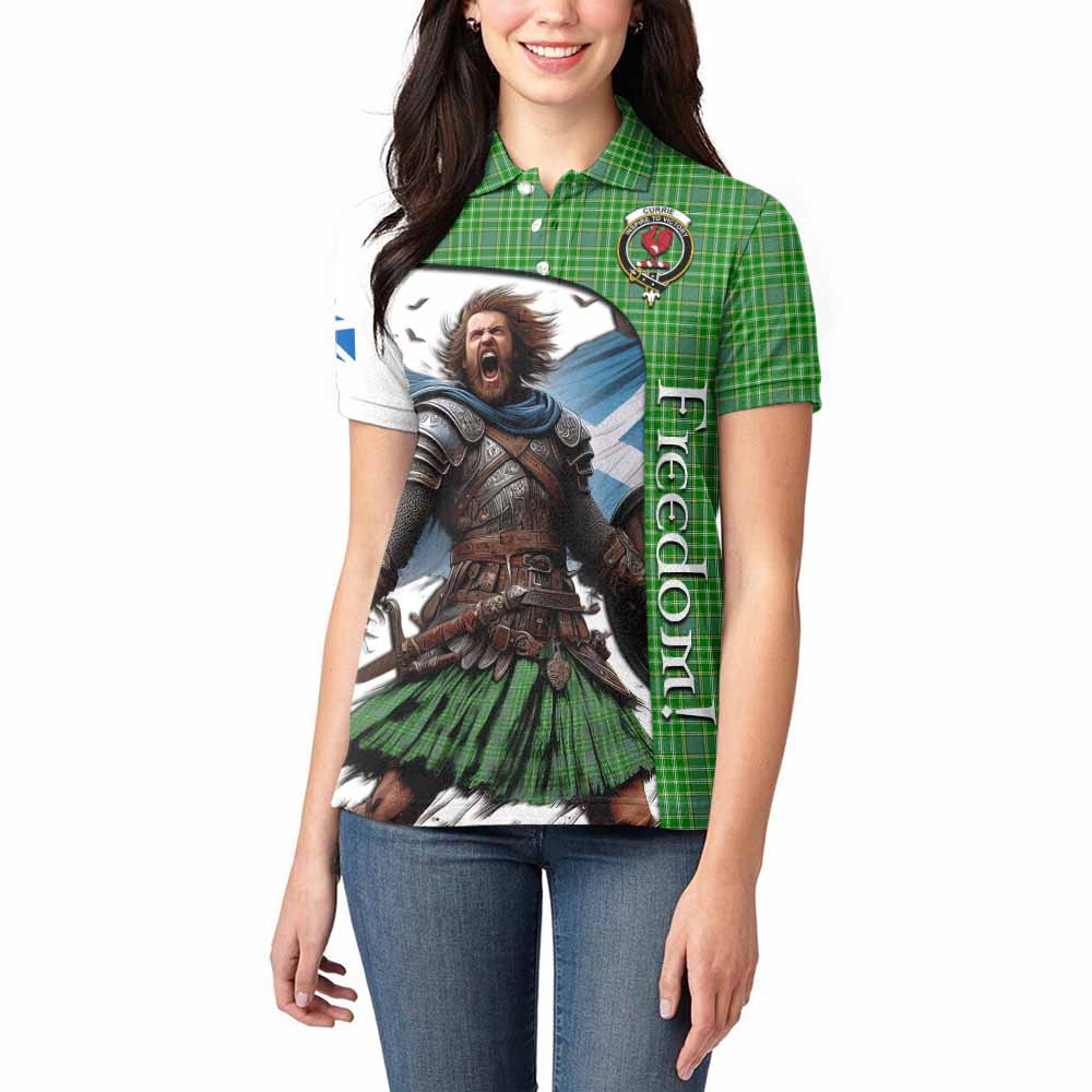 Tartan Vibes Clothing Currie Crest Tartan Women's Polo Shirt Inspired by the Freedom of Scottish Warrior