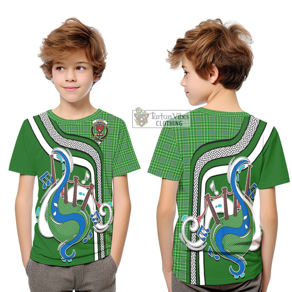 Tartan Vibes Clothing Currie Tartan Kid T-Shirt with Epic Bagpipe Style