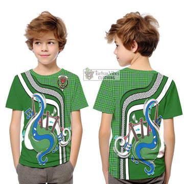 Currie Tartan Kid T-Shirt with Epic Bagpipe Style