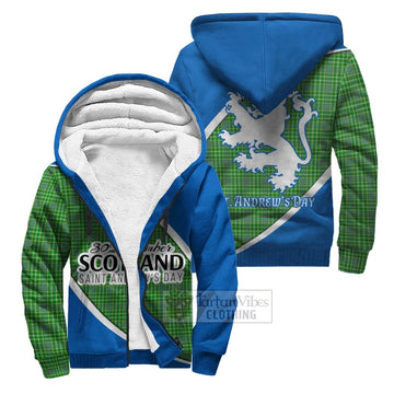 Currie Family Crest Tartan Sherpa Hoodie Celebrate Saint Andrew's Day in Style