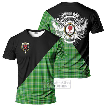 Currie Tartan T-Shirt with Family Crest and Military Logo Style