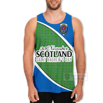 Currie Family Crest Tartan Men's Tank Top Celebrate Saint Andrew's Day in Style