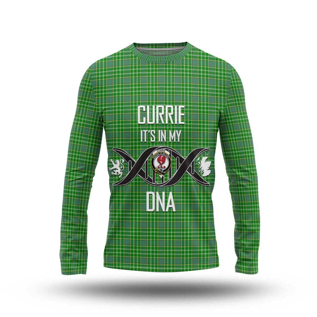 Currie Tartan Long Sleeve T-Shirt with Family Crest DNA In Me Style Unisex - Tartanvibesclothing Shop