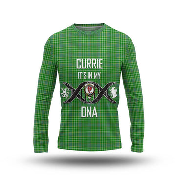 Currie Tartan Long Sleeve T-Shirt with Family Crest DNA In Me Style