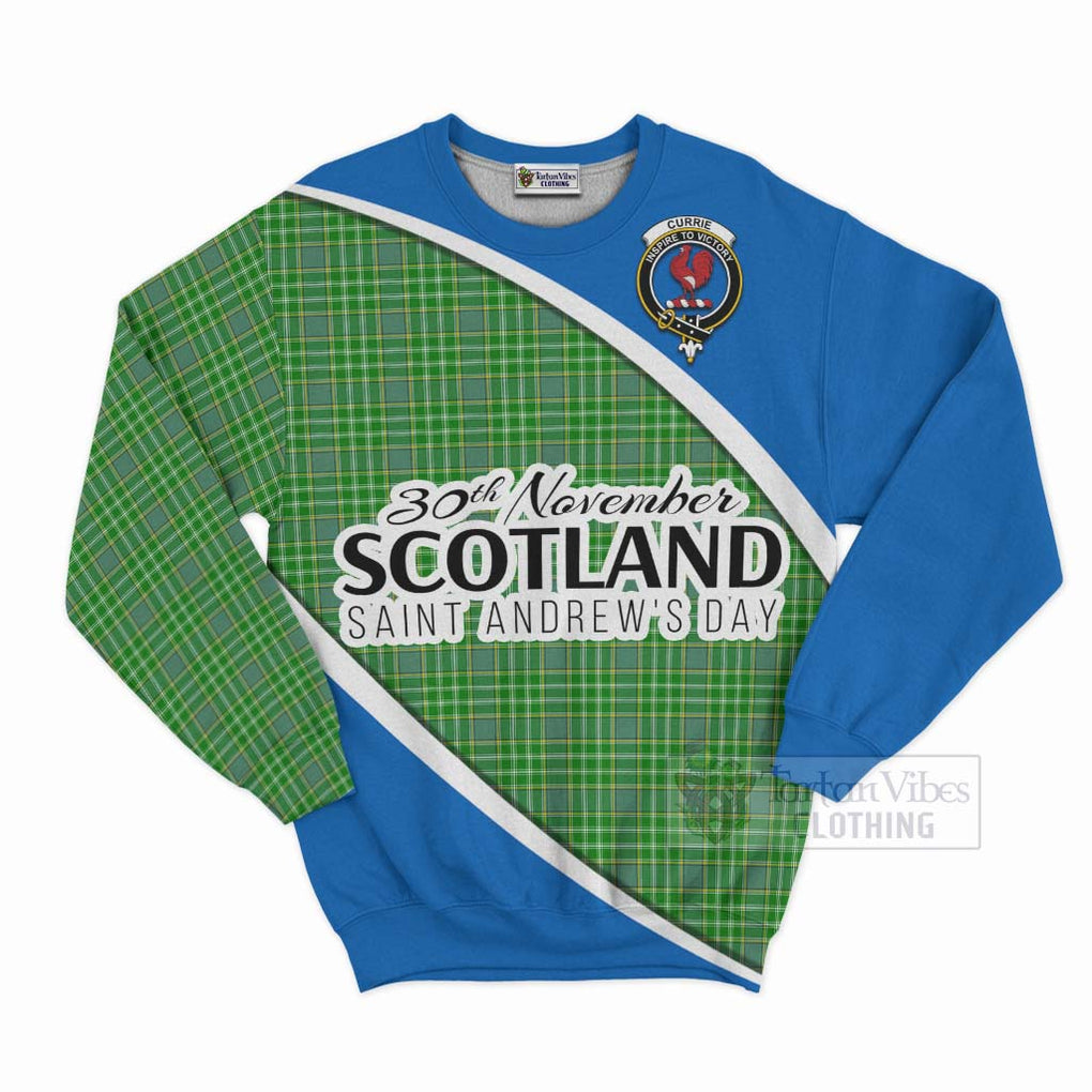 Tartan Vibes Clothing Currie Family Crest Tartan Sweatshirt Celebrate Saint Andrew's Day in Style